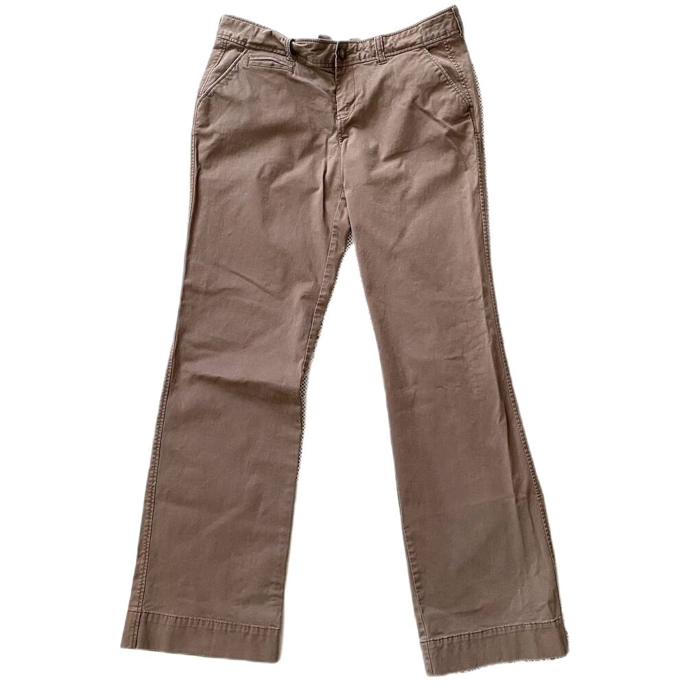 Y2K Old Navy Low Rise Boot Cut Chinos Women 6 Pants Stretch Preppy Trouser Brown